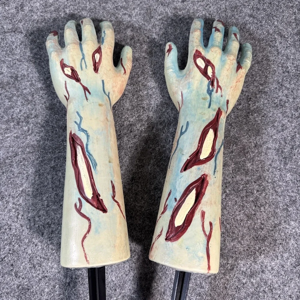Zombie Stakes Hands Halloween Horror Lawn Decorations Decor Garden Yard Props